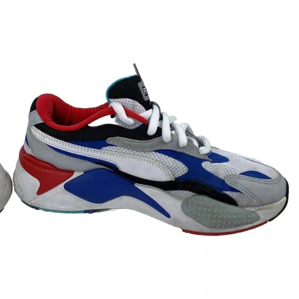 Puma RS-X3 Puzzle Child Sneakers Size 6.5C White Blue Red 372357-05 (S207)